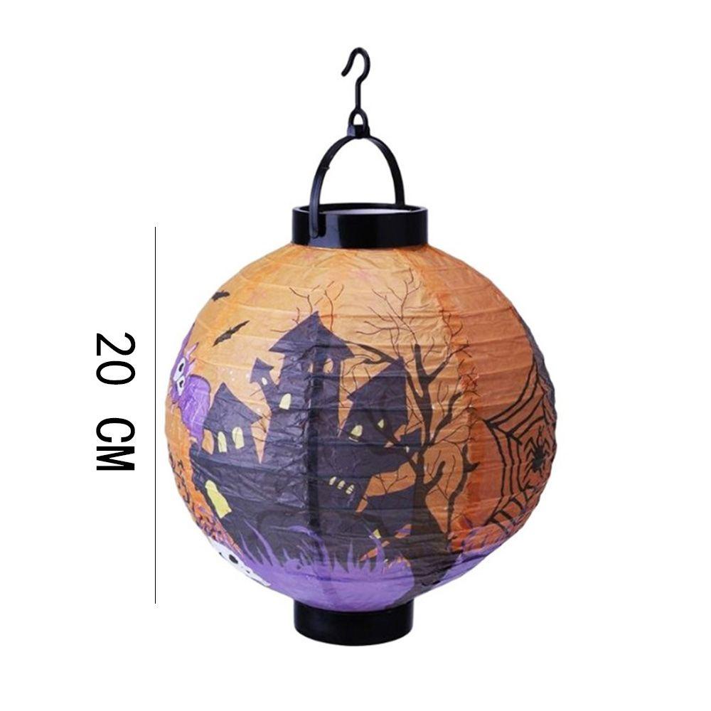 Top 2PCS Dekorasi Halloween Portable Pumpkin Spider Hanging Ball Lampion Kertas