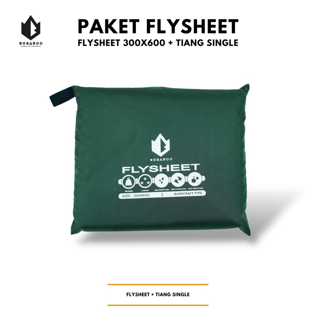 Bisa COD Paket Tiang Flysheet Single + Flysheet 3X6 - Econopack Pole