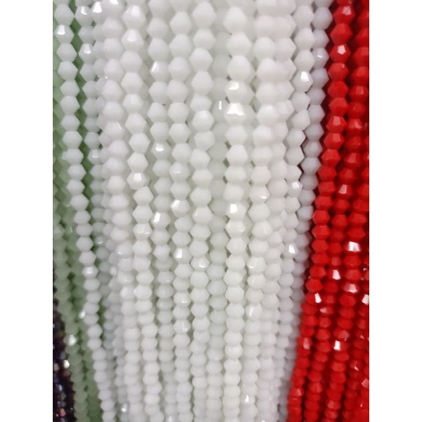 Kristal Kerucut Putih Doff 4 mm