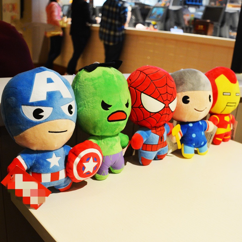 Mainan Boneka Plush Marvel Avengers Captain America Iron Man Spiderman Untuk Hadiah Natal Anak Laki-Laki