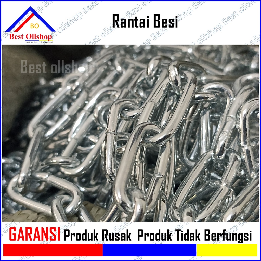 Rantai Besi Kapal 1/8 3 MM / Ranti Kapal Kecil / Harga Rantai Kapal Besi Meteran / Rantai Besi Galvanis 3 mm / Rante Besi 3 mm Eceran per 1 Meter