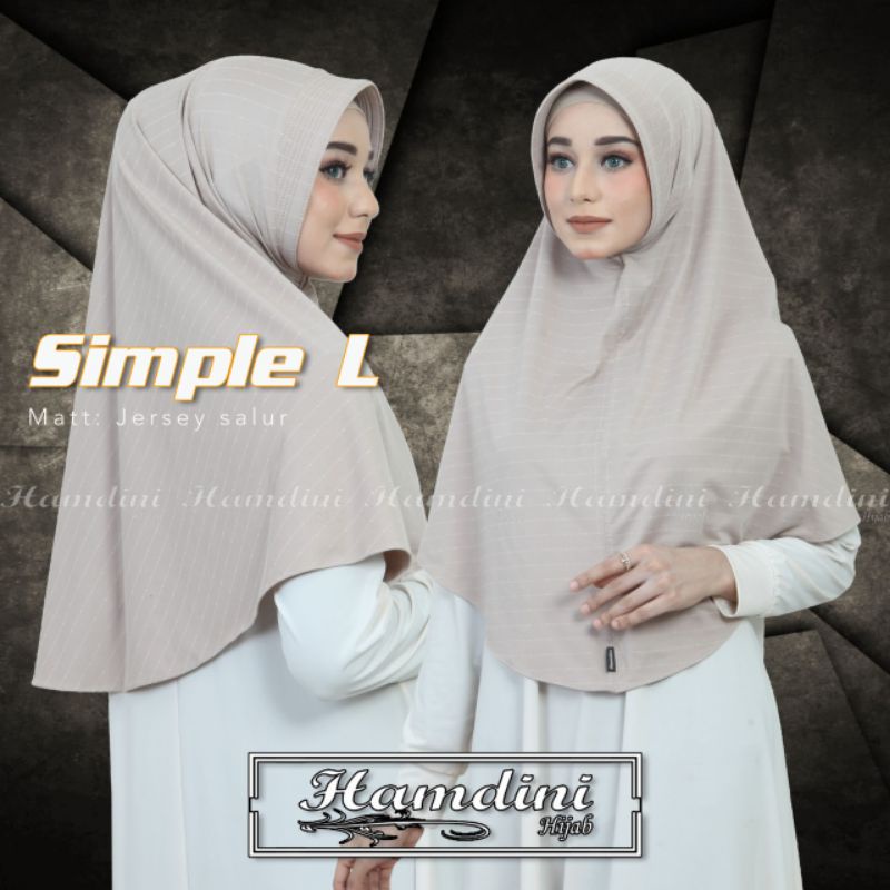 Jilbab Khimar Maryam Simple L Salur Kode 023 Ori Hamdini-Cream
