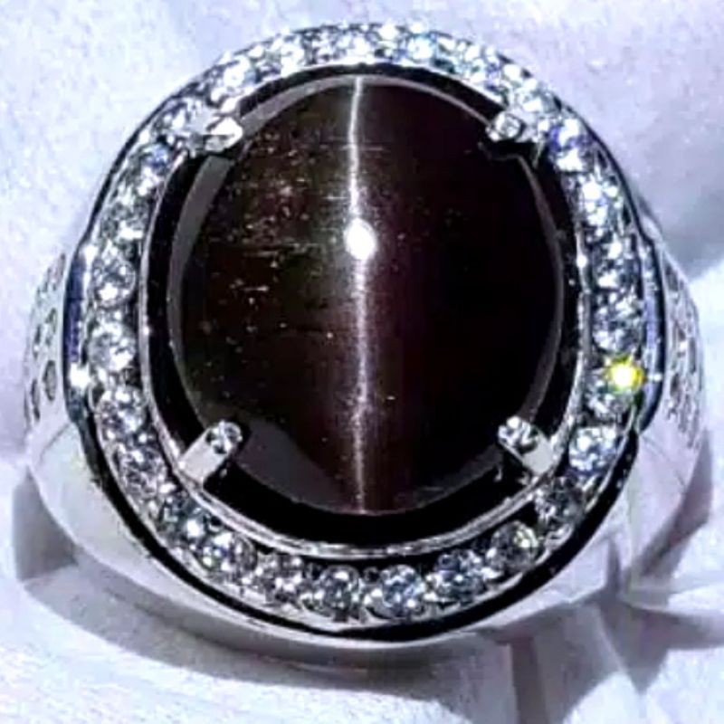 cincin natural cat eye sillimanite / cat eye silimanite GARANSI NATURAL 