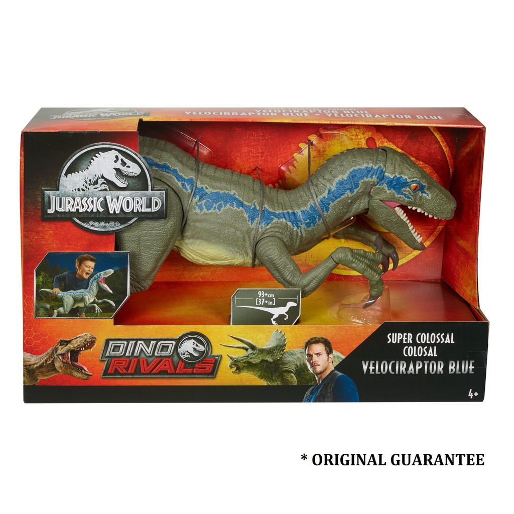 JURASSIC WORLD 2019 Dino Rivals Super Colossal Velociraptor Blue Figure