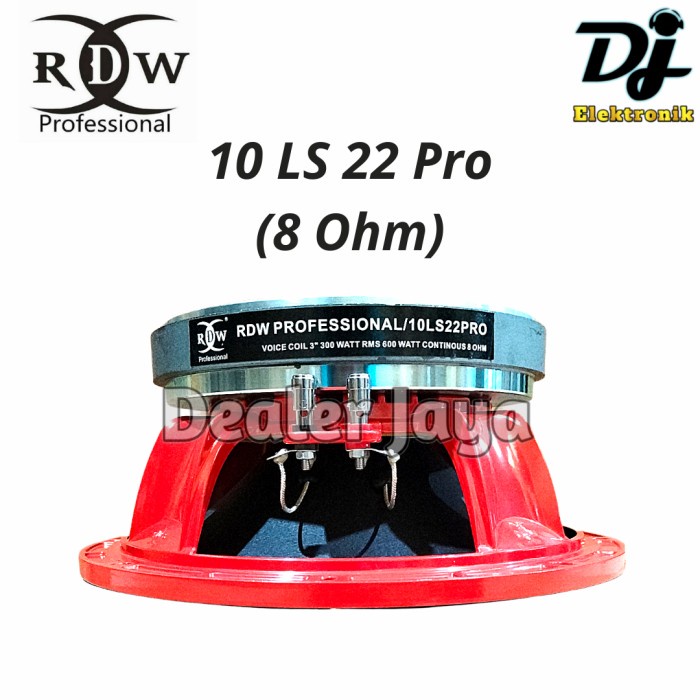 Speaker Komponen RDW 10 LS 22 Pro / 10LS22Pro / LS22 Pro / 22Pro - 10 inch 8 OHM