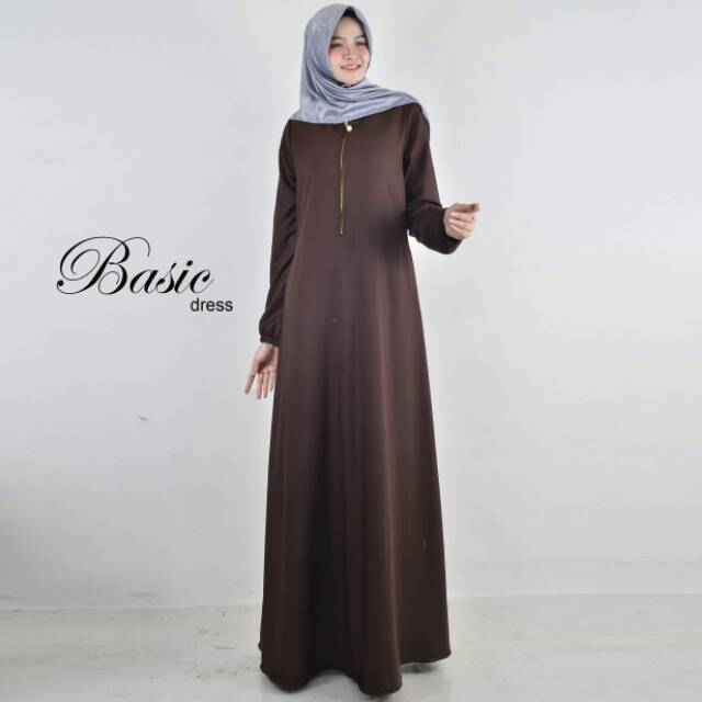 Basic Dress by Fiara Hijab (Coklat)