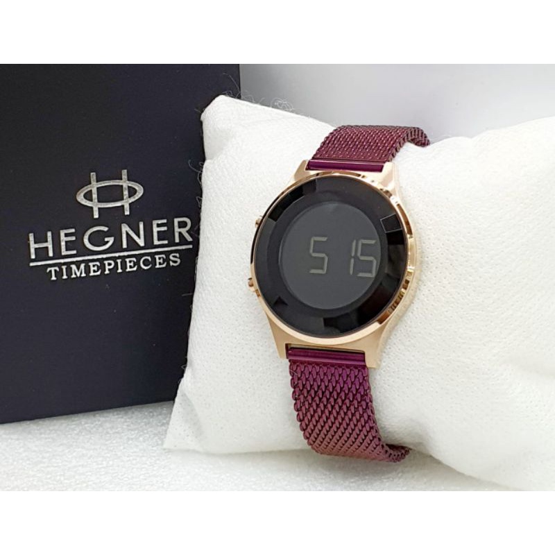 Original Jam Tangan HEGNER 1681 Wanita Terbaru Digital Rantai Steinless