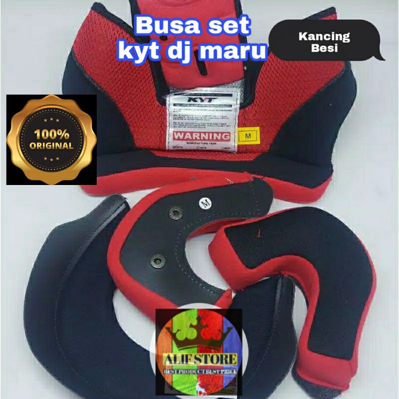 100% ORIGINAL Busa KYT Dj Maru kancing besi dan Atom Ori Asli helm spon set djmaru komplit