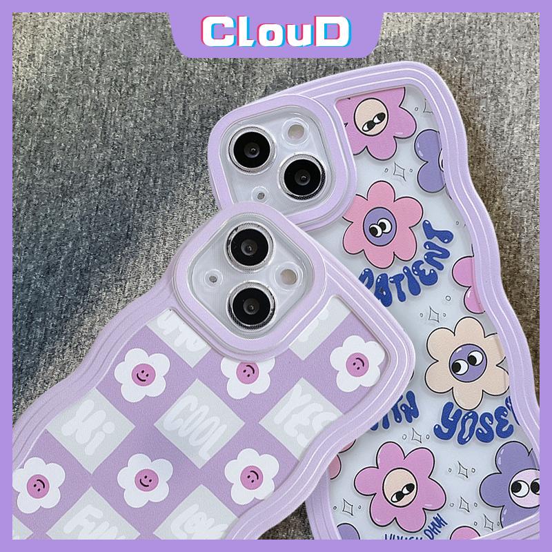 Ins Korea Cute Smiley Case Vivo Y36 Y35 Y16 Y12 Y12i Y21s Y20s Y93 Y15 Y91 Y12s Y15s Y22 Y02 Y20 Y33s V25E Y21 Y11 Y30 Y15A Y21A Y1s Y11s Y50 Y33T Y17 Wavy Edge Flower Soft Cover