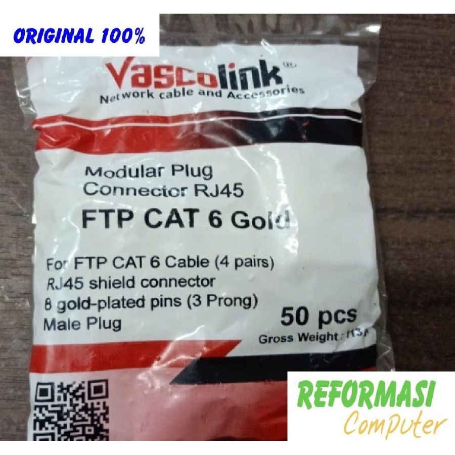 Konektor RJ45 Vascolink RJ45 FTP Cat 6 Gold Modular Plug