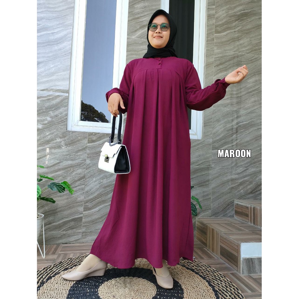 Aluna Dress gamis viral Crinkle airflow Premium