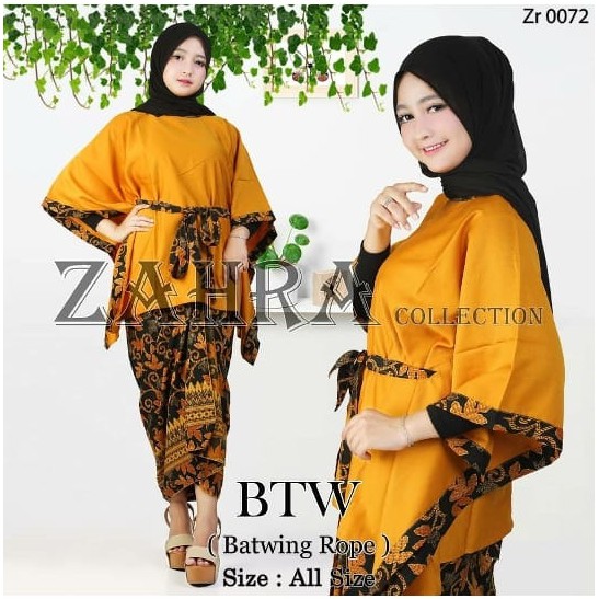 Aurel Setelan Batwing Dan Rok Lilit Jumbo Batik Wanita