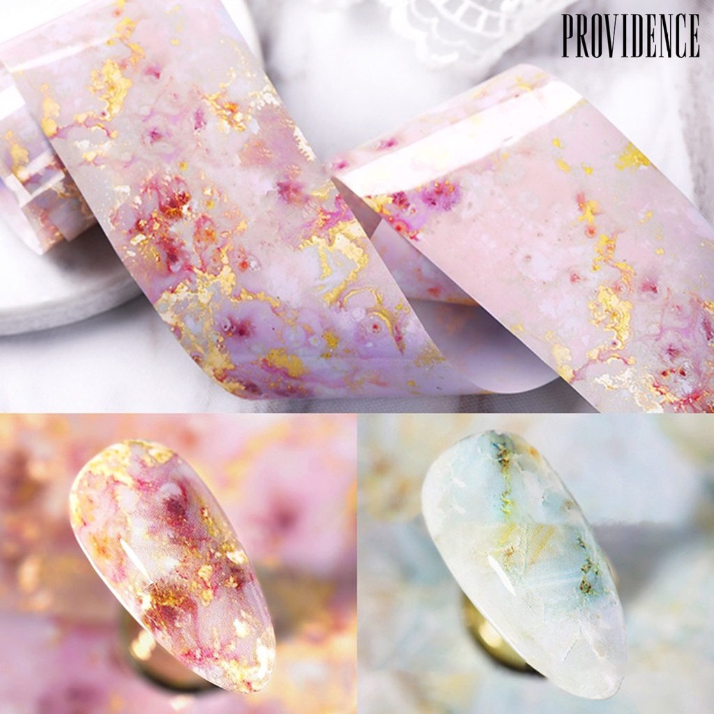 Providence 10 Rolls/Box Nail Stickers Multicolor Print Manicure Accessories PVC Polished Fingernail Decals for Women