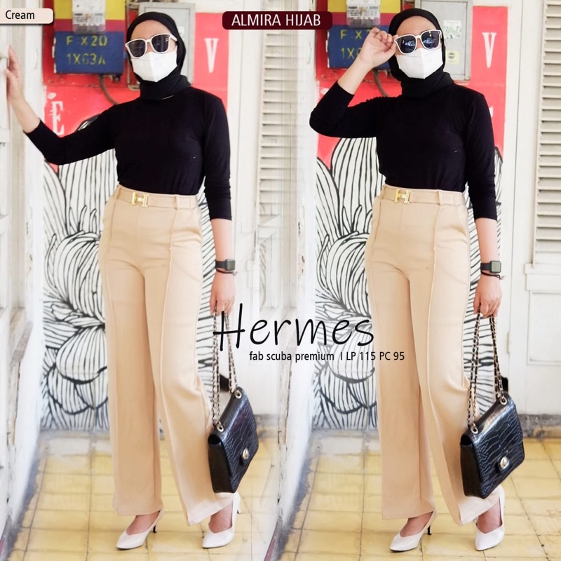 HERMES CELANA KULOT SCUBA PREMIUM/Celana kulot scuba /Celana Kulot wanita