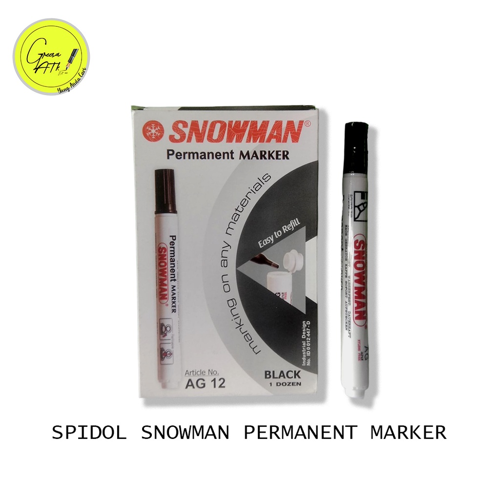 

Spidol Snowman Permanent Marker Warna Hitam