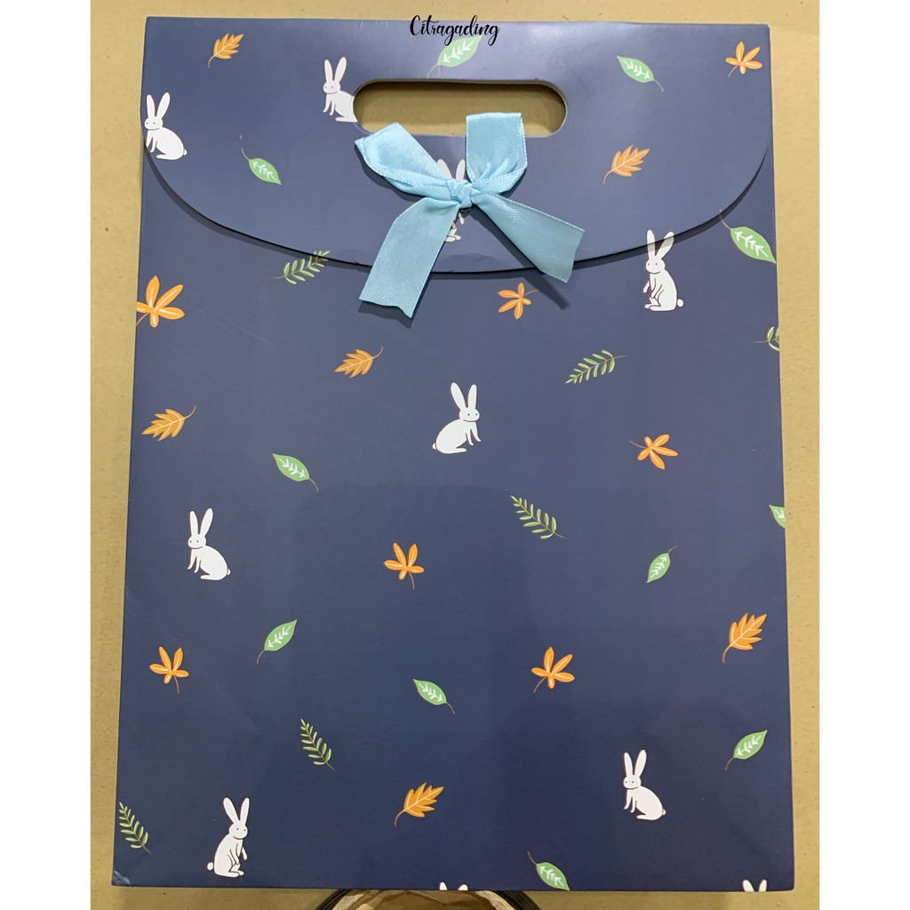 PAPER BAG PITA KANTONG M KERTAS MOTIF POLOS PARCEL BINGKISAN BUNGKUS KEMASAN GOODIE BAG ULANG TAHUN-12