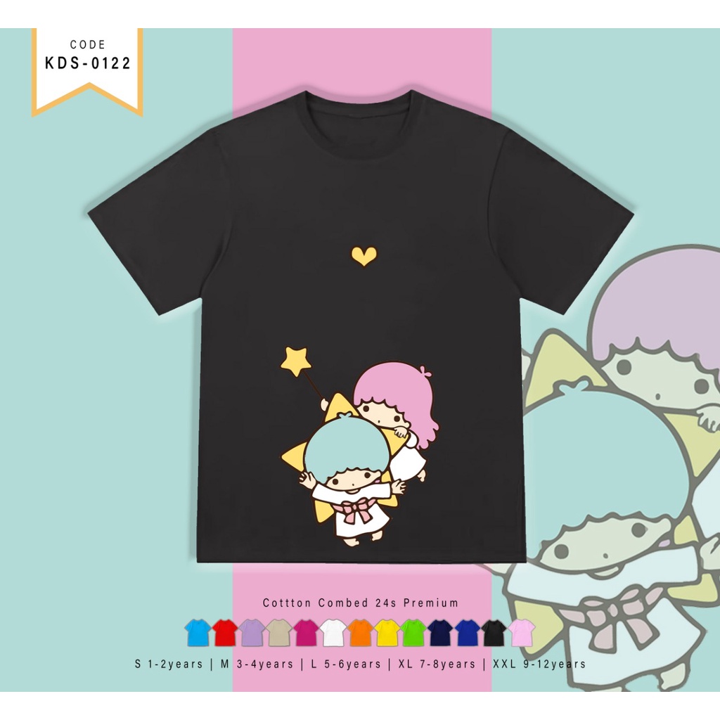 T-SHIRT KIDS / KAOS ANAK-ANAK BERGAMBAR LITTLE TWIN STAR / CUSTOM TEE / MURAH / ATASAN ANAK PEREMPUAN