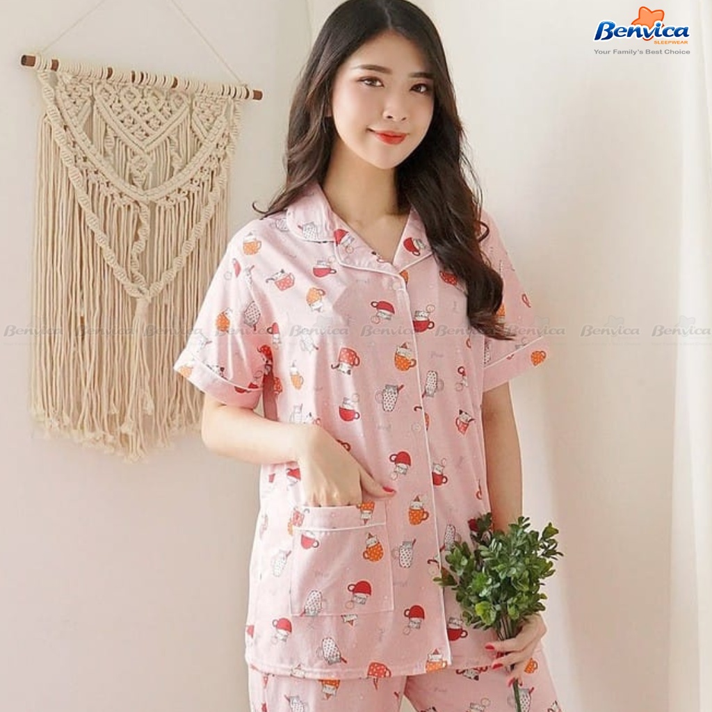 BAJU TIDUR CELANA PENDEK HOTPAN KAOS PREMIUM KERAH GREET ALL SIZE