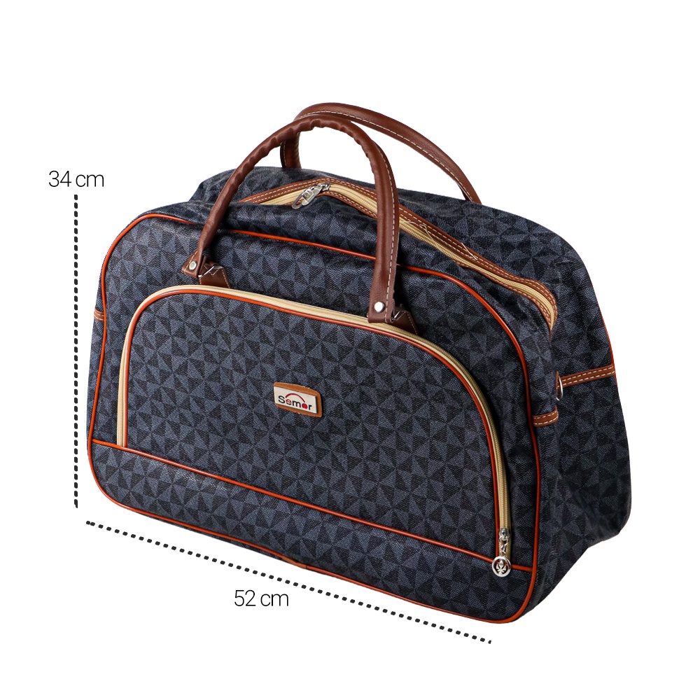 Tas Jinjing Travel Ukuran Besar Tas Duffle Bag Perjalanan Pesawat Kereta Jalan Jauh Desain Elegan / Lucu / Minimalis Kuat Isi Banyak Baju Celana Pakaian Make Up Bahan Kulit PU Leather Bag Tenteng
