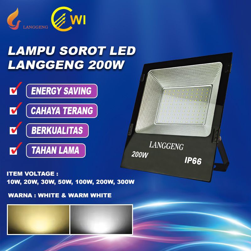 lampu led sorot , tembak langgeng 20W 50W 100W 200 W300 Watt putih