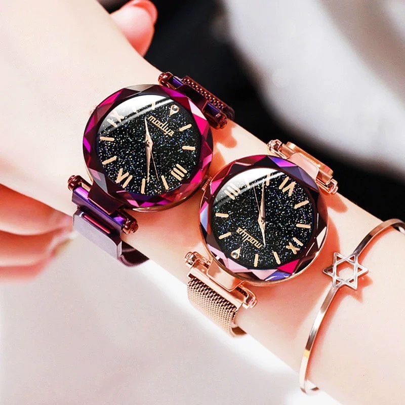 Jam Tangan Wanita Fashion Baru Diamond Rantai Magnet Strap Women Analog (FREE BOX)