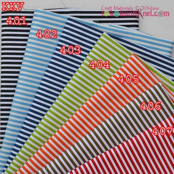 Kkv4 Kain Kanvas Motif Garis Sedang Ukuran 50cmx145cm