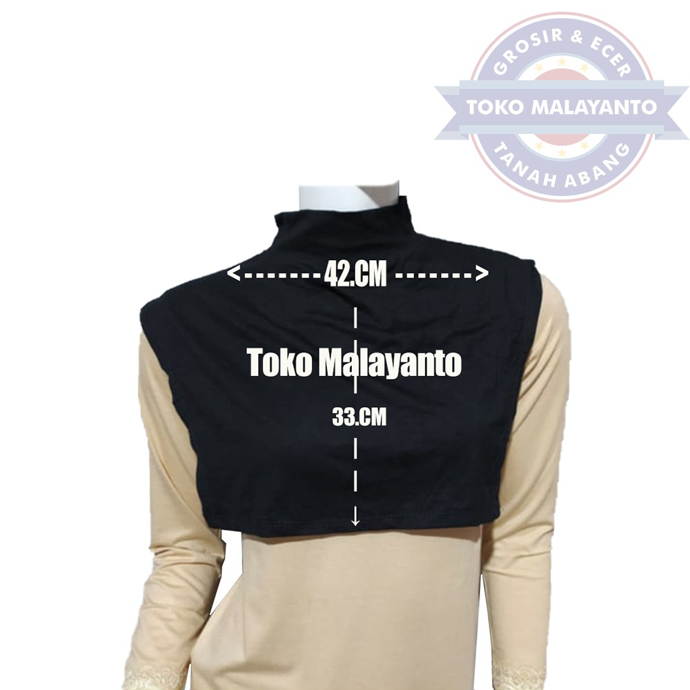 Manset Leher Hijab Jumbo Turtle Neck Wanita Jumbo Polos Kerah Tinggi Dalaman Perempuan Hitam Putih W