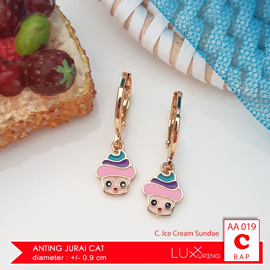 AA 019 Anting Anak Cetik Model Hamburger Replika Perhiasan Xuping Anak Luxx Xuping