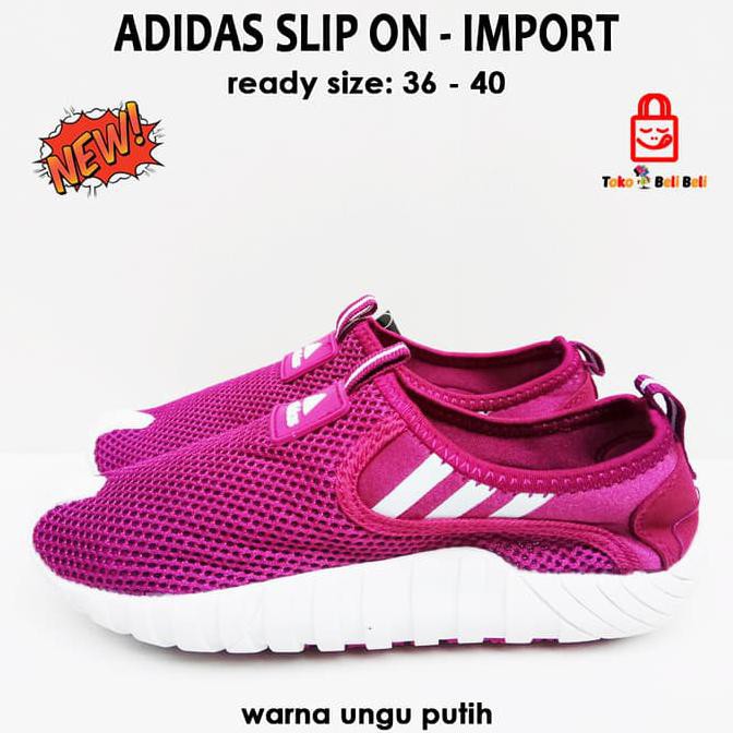 New  Adidas Slip On Import - Ungu Putih / Sepatu Wanita / Adidas Slip On - Ungu, 36  Top Quality