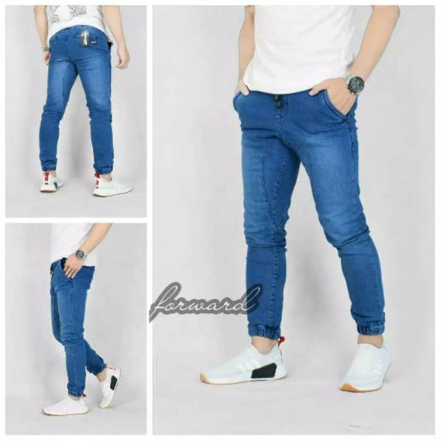 Celana joger jogger pria denim jeans forward