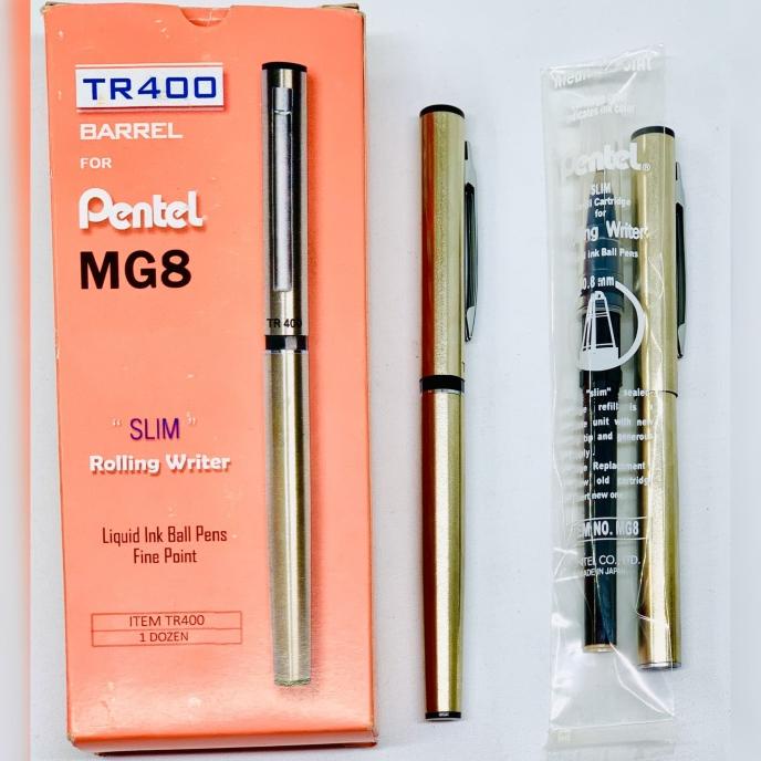 

best seller] Bolpen / Pulpen Pentel Rolling Pen TR 400 MG8 (pcs) Include Refill