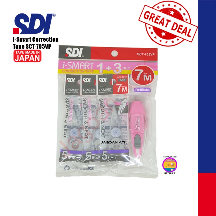 

Hemat Correction Tape / Tip-X Kertas (5Mmx7M) I-Smart Sdi Sct-705Vp(1+3) Bagus