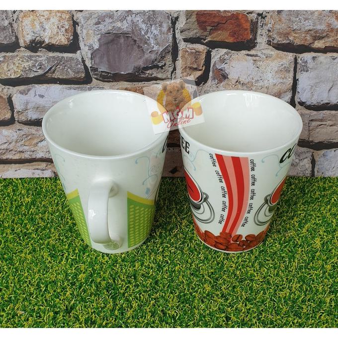 Hemat Mug Keramik Motif Kopi - Gelas Kopi Keramik - Cangkir Kopi Keramik Bagus