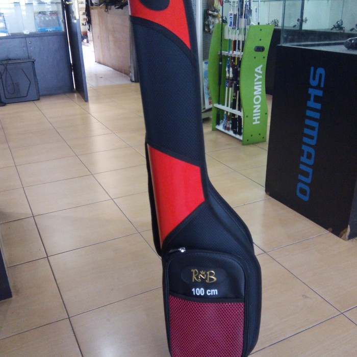 Tas Joran Pancing dan Reel Hardcase Fiber RnB 100 cm - Merah 100 cm