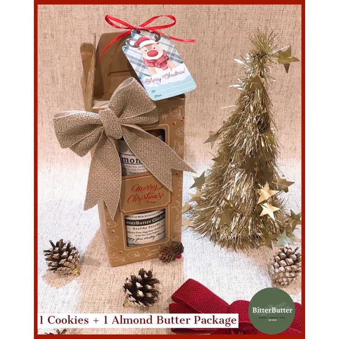 

Christmas - 1 Cookies & 1 Almond Butter Package - Christmas Hampers, Paket Natal