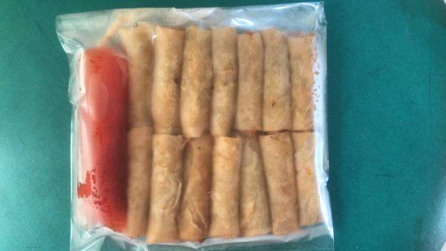 Lumpia mini garing frozen isi 14pcs dan sambal