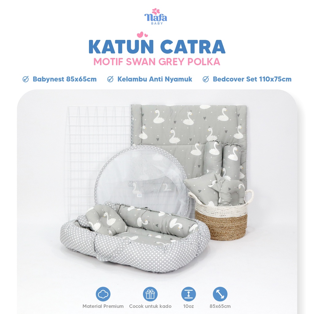 NAFA BABY - READY STOCK Baby Nest Boat + Bedcover Bayi | Perlengkapan Tidur Bayi | All Motif Katun