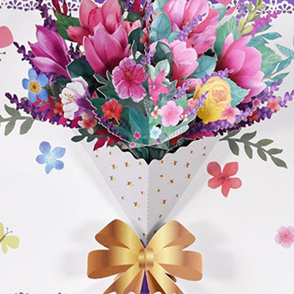 R-flower Mother's Day Greeting card Color printing Magnolia Buket Undangan 3D Tiga Dimensi Hari Ibu Kekinian Greeting Gift card