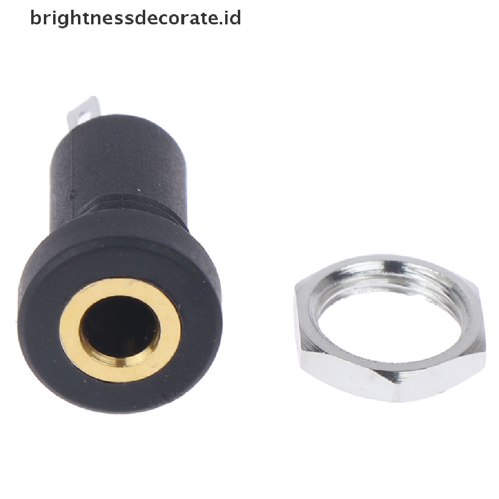 (Birth) Soket Jack Audio 3.5mm 3 Pole Warna Hitam Dengan Baut