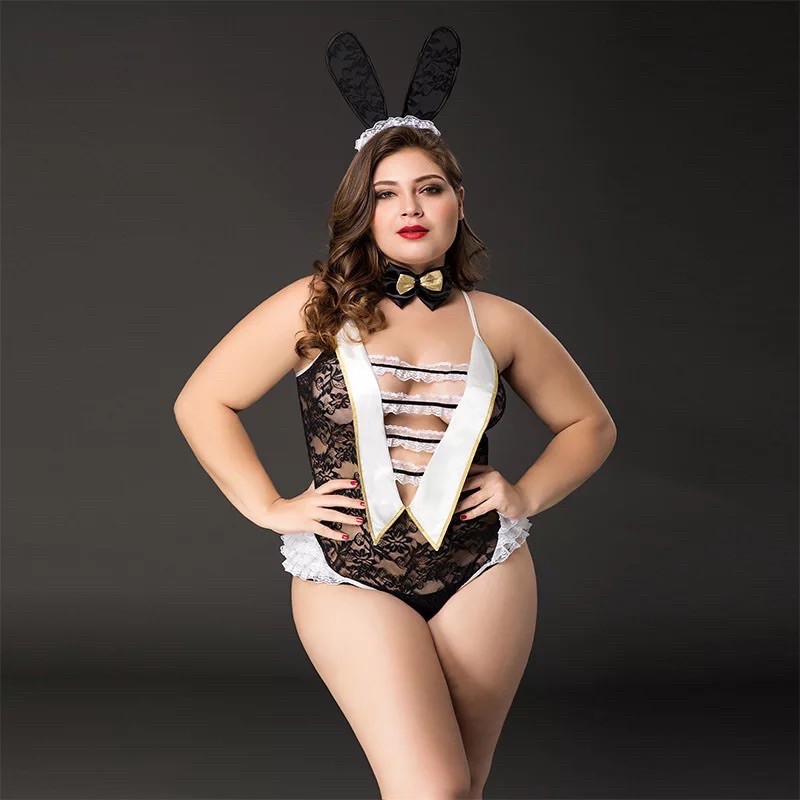 Lingerie Cosplay jumbo wanita plus size baju tidur big size import sexy bunny playboy rabbit