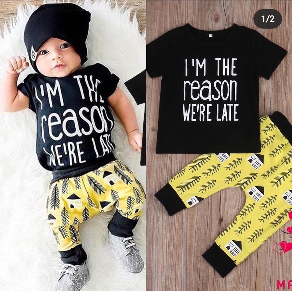 HappyOliver PASSWORD REASON LATE Setelan Anak 1 - 7 Tahun Baju Anak BerKualitas