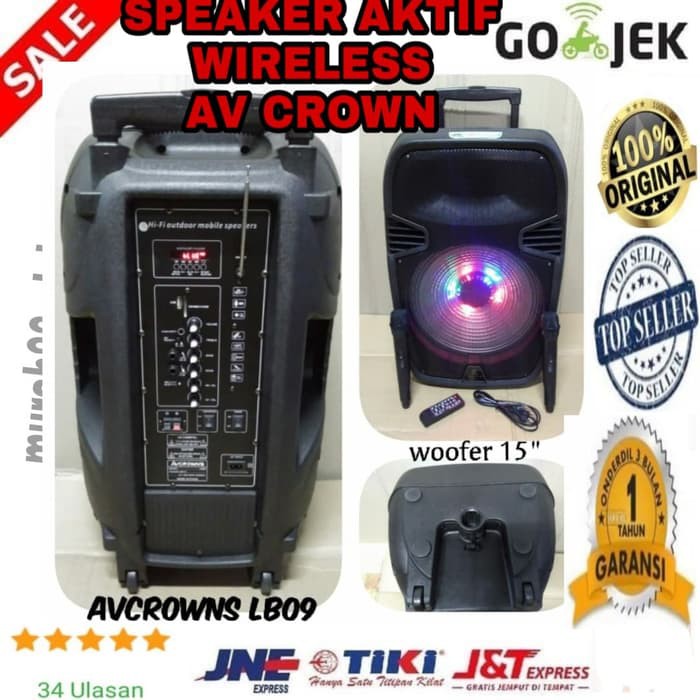 SPEAKER AKTIF AVCROWN WIRELESS 15 INCHI TERMURAH