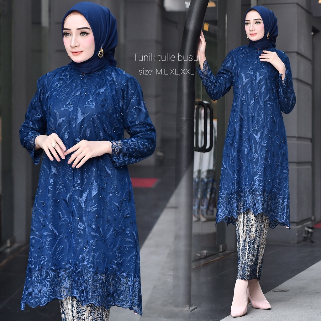 Kadai.baju / Kebaya tunik busui friendly / Kebaya wisuda / Kebaya brukat tulle wanita premium / Tunik brokat Size M L XL XXL