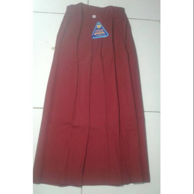 Rok SD/MI REMPEL Panjang -Merk Atmaja No.27-28 Warna Merah, Hitam, Coklat, Hijau, Putih Tulang/Susu