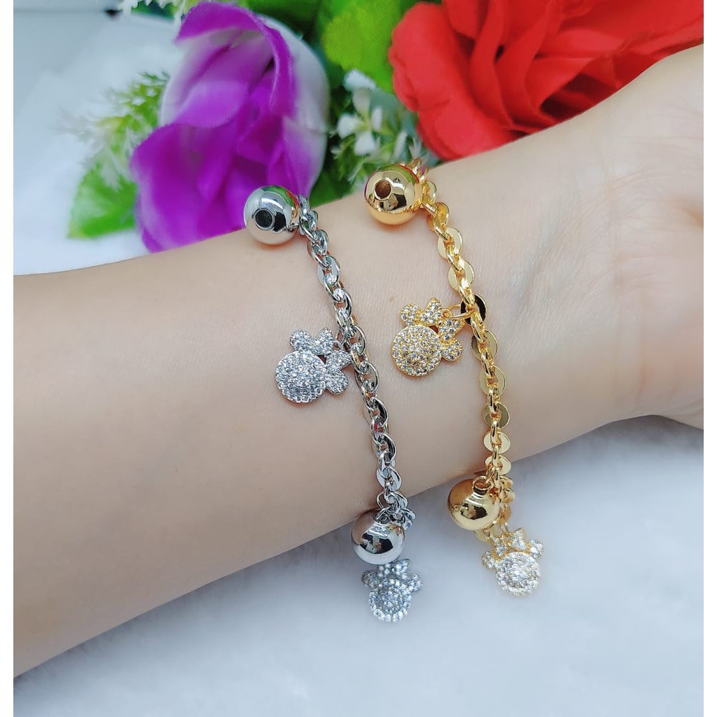 Xuping gelang Mickey  mata full lapis emas