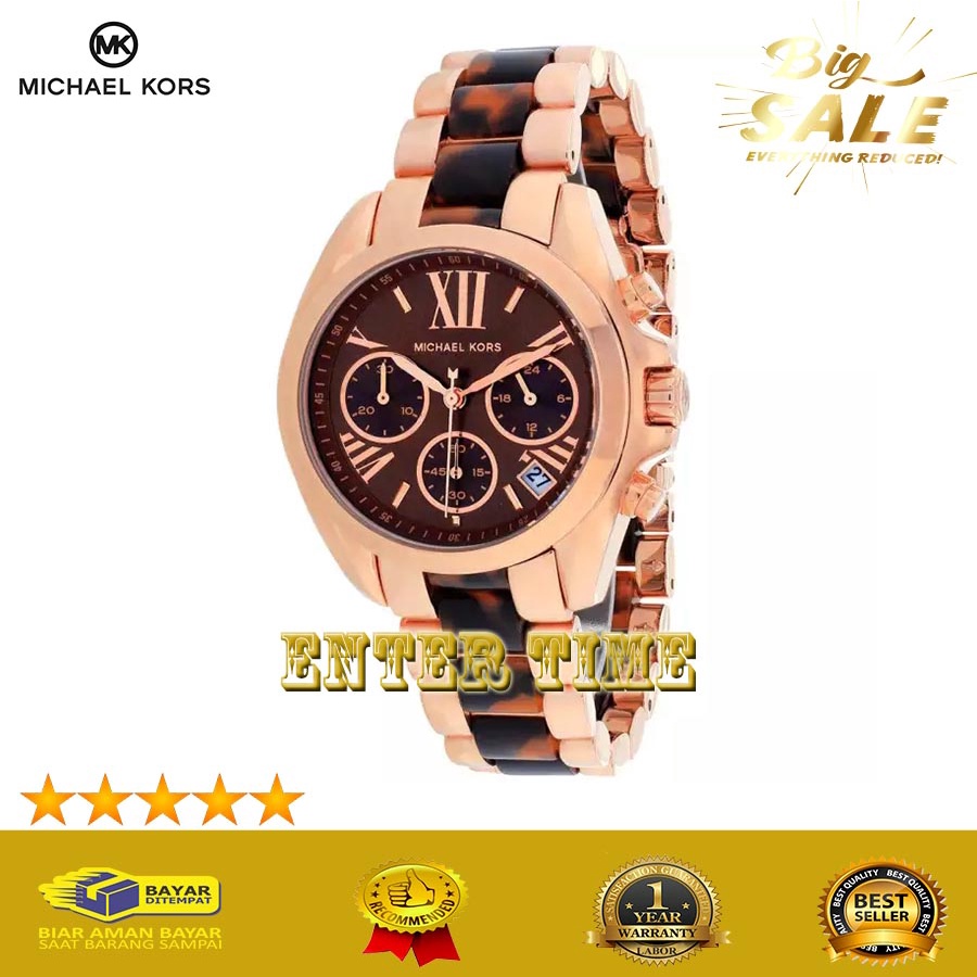 MEGA SALE  JAM TANGAN WANITA MICHAEL KORS TYPE MK5944 STAINLESS STEEL COMBINASI JAM TANGAN KASUAL WA