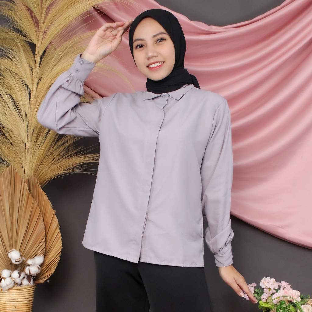 Rx Fashion-Baju Atasan Wanita / Giovani Shirt-ABU