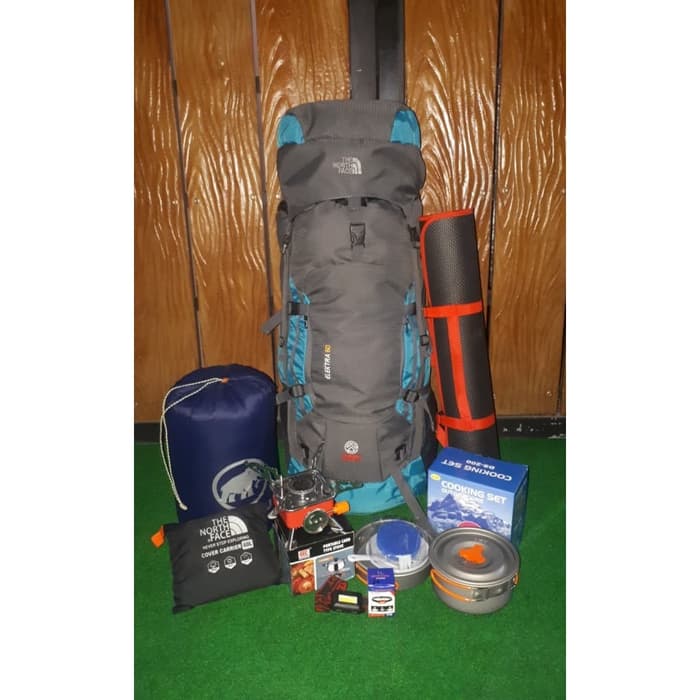 Paket Pribadi Perlengkapan Mendaki Gunung Carrier TNF Elektra 60L