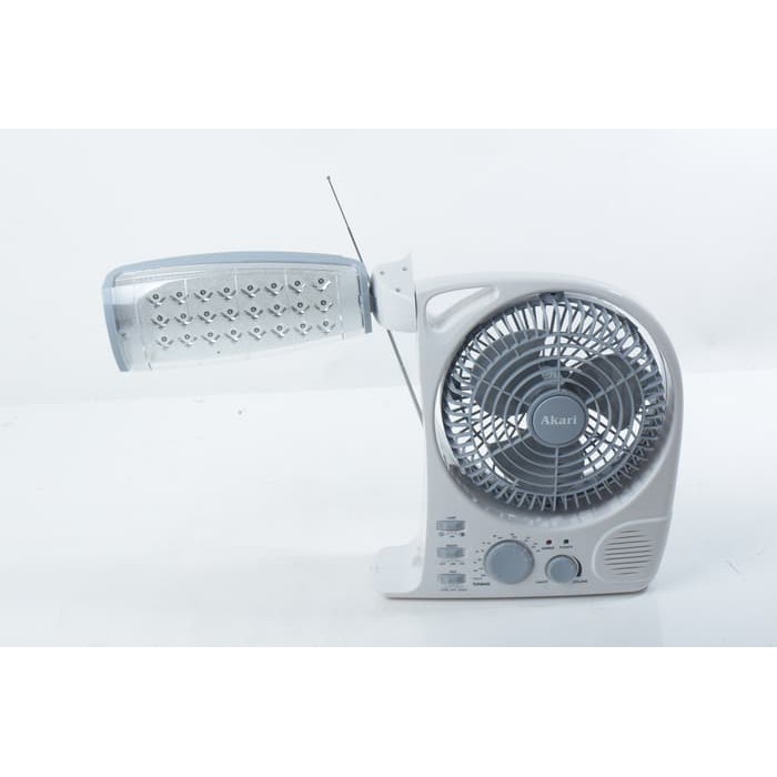 LAMPU EMERGENCY LED   KIPAS 8    AKARI 3 in 1 PORTABLE FAN WITH RADIO