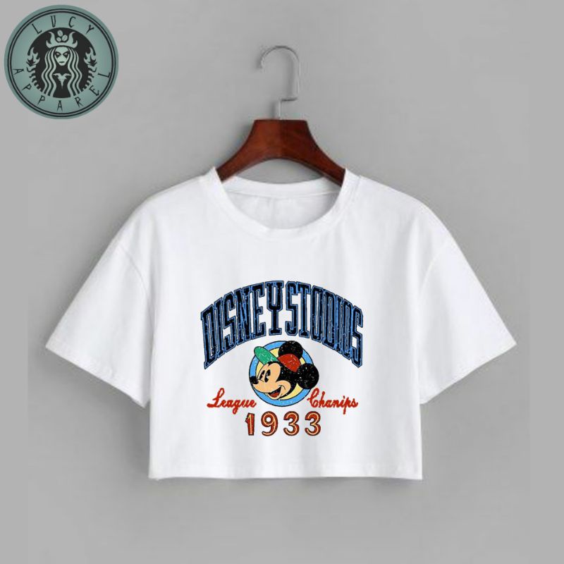 CROP TEE DISNEY Mickey Mouse | KAOS CROP TOP VINTAGE DISNEY OVERSIZE PUTIH WANITA | CROPTEE WOMAN